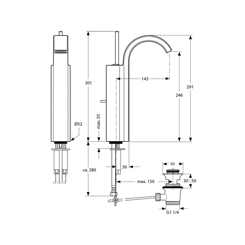 Ideal Standard Mitigeur Lavabo R Hauss Chrom Avec Tirette Et Vidage