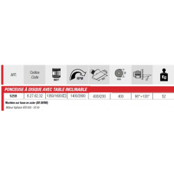 Femi Ponceuse à disque avec table inclinable 1350/1600W triphasée Diam 400  Femi Kobleo