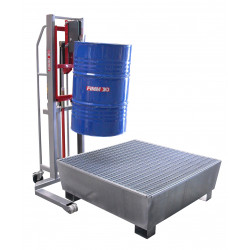 Fimm Élévateur à fûts charge 300 kg métal et plastique 220 L 1240 mm Kobleo