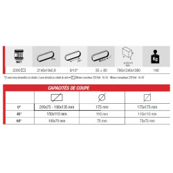 Femi Scie à ruban 2000W 2140 mm diamètre de coupe max. 175mm 2200XL Kobleo