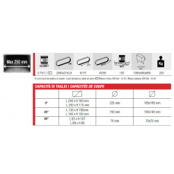 Femi Scie à ruban 0,75/1,1 kW 2480 mm diamètre de coupe max. 225mm N251DAXL Kobleo