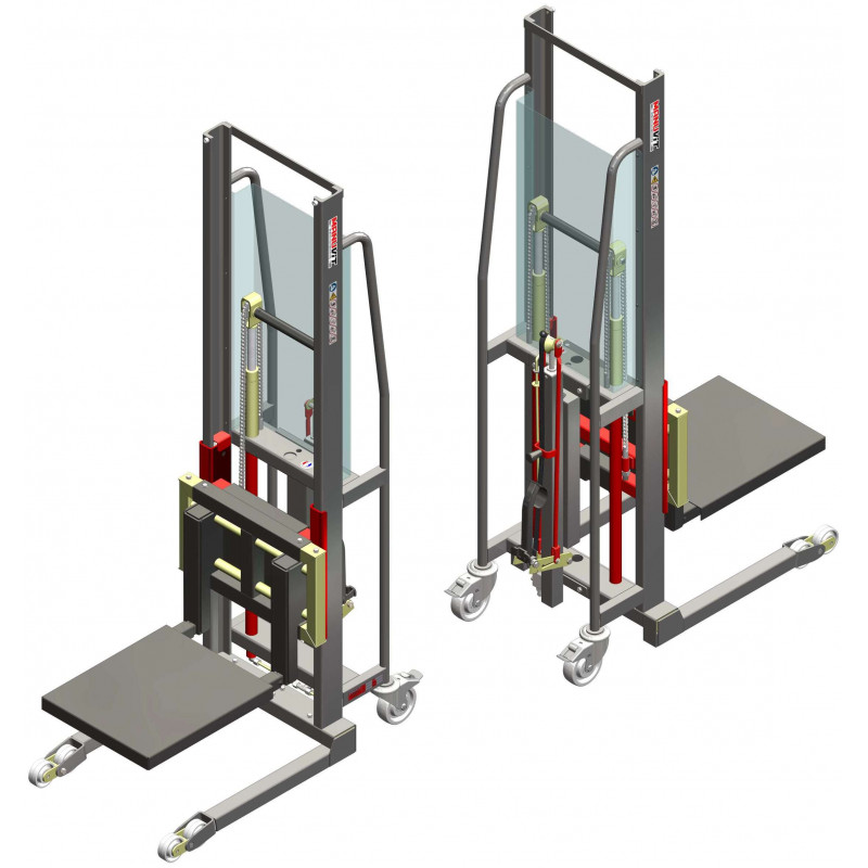 Fimm Gerbeur manuel 600 kg roulettes avant fixes Diam 80 mm 2 vitesses Kobleo Fimm Gerbeur manuel 600 kg roulettes avant fixes Diam 80 mm 2 vitesses Kobleo