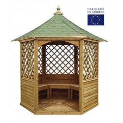 Habrita Foresta Pavillon hexagonal élégant surface extérieure 7,30 m2 KIH28.01 Habrita Foresta Kobleo Habrita Foresta Pavillon hexagonal élégant surface extérieure 7,30 m2 KIH28.01 Habrita Foresta Kobleo