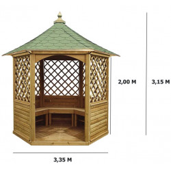 Habrita Foresta Pavillon hexagonal élégant surface extérieure 7,30 m2 KIH28.01 Habrita Foresta Kobleo Habrita Foresta Pavillon hexagonal élégant surface extérieure 7,30 m2 KIH28.01 Habrita Foresta Kobleo