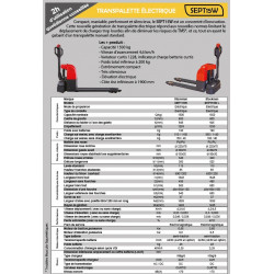 Stockman Transpalette électrique 1500 Kg 1648x560 mm SEPT15W Kobleo