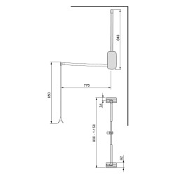 Emuca Penderie rabattable pour armoire réglable 830-1150 mm jusqu'à 12 Kg Ac Kobleo Emuca Penderie rabattable pour armoire réglable 830-1150 mm jusqu'à 12 Kg Ac Kobleo
