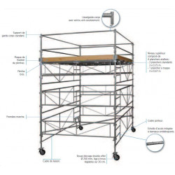 Duarib Echafaudage roulant acier Haut. travail 12m Galaxy 45 Duarib Kobleo