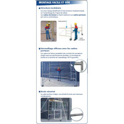 Duarib Echafaudage roulant acier Haut. travail 12m Galaxy 45 Duarib Kobleo