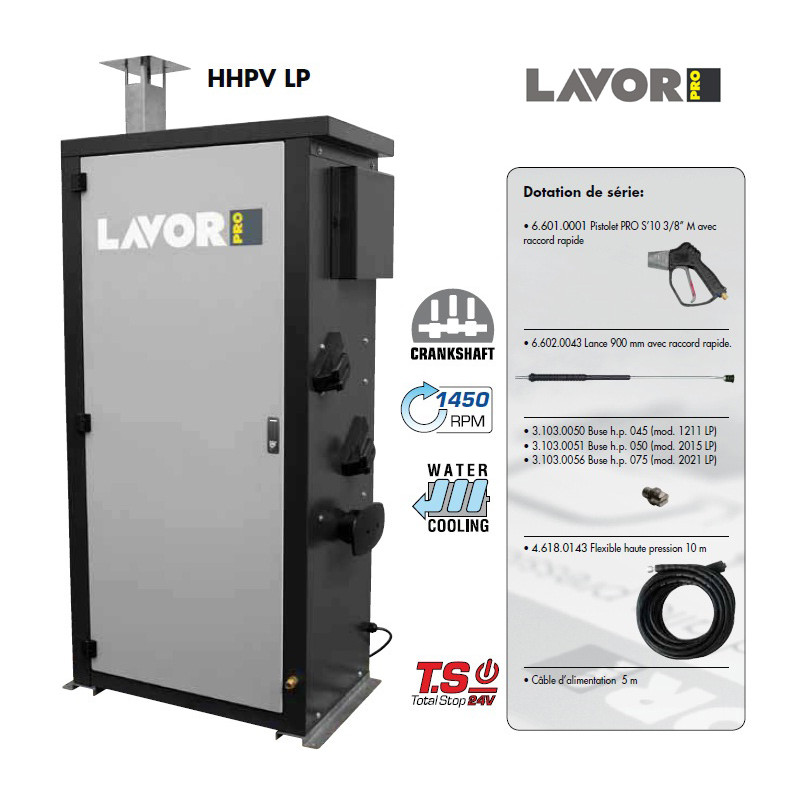 Lavor Nettoyeur haute pression eau chaude 9700W 200 Bars 1260L/h HHPV 2021 L Kobleo