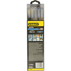 Stanley Boîte 100 lames de scie à métaux bi-Laser HSS L300mm 32D/pouce Stanley Kobleo Stanley Boîte 100 lames de scie à métaux bi-Laser HSS L300mm 32D/pouce Stanley Kobleo