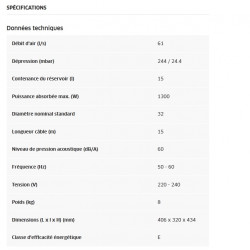 Karcher Aspirateur poussière T15/1 15L 1300W Karcher Kobleo