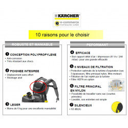 Karcher Aspirateur poussières BV5/1 dorsal 5L 1300W Karcher Kobleo Karcher Aspirateur poussières BV5/1 dorsal 5L 1300W Karcher Kobleo