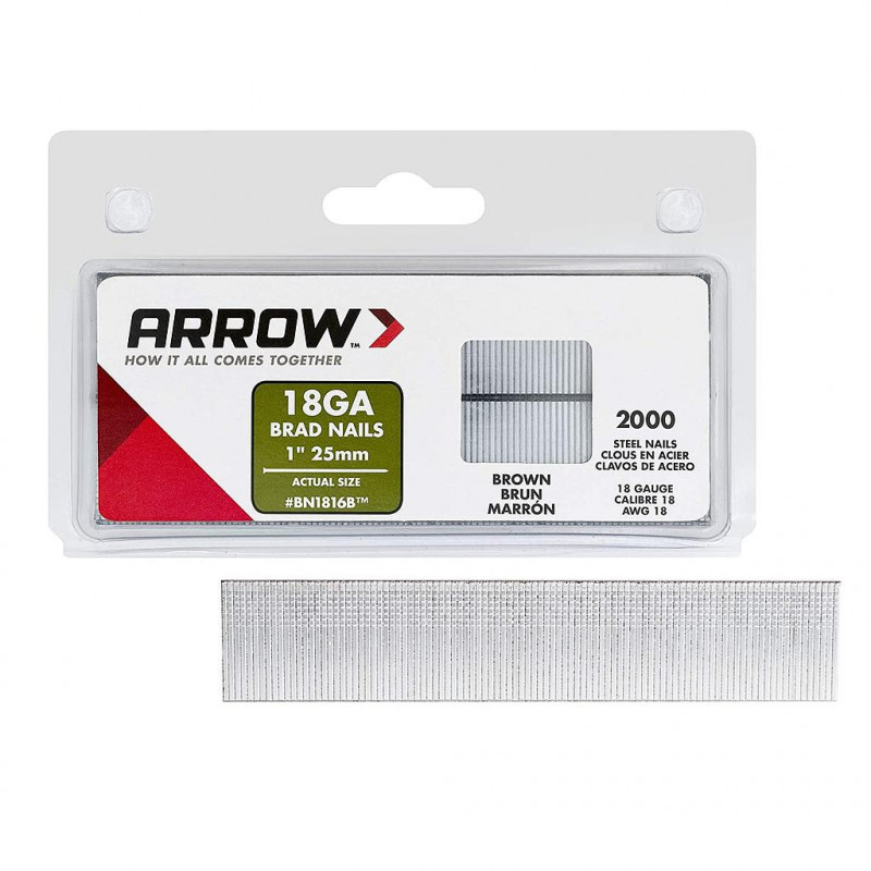 Arrow Boîte de 2000 pointes BN1816-25MM à tête 25mm Arrow Kobleo