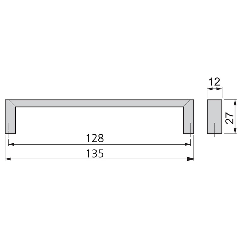 Emuca 25 Poignées pour meuble Fuji, entraxe 128 mm, Zamak, Nickel satiné Emuca Kobleo Emuca 25 Poignées pour meuble Fuji, entraxe 128 mm, Zamak, Nickel satiné Emuca Kobleo