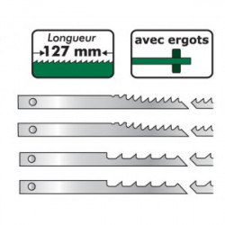 Leman Assortiment 12 Lames à chantourner A Ergot Leman Kobleo