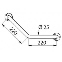 Delabie Barre coudée Eco 135° D25mm 220x220mm inox poli brillant Delabie Kobleo