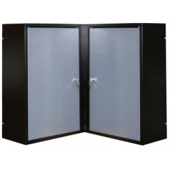 Kupper Armoire murale d’angle 2 portes 4 étagères Gris Kobleo