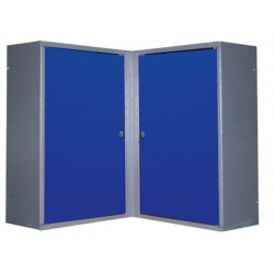 Kupper Armoire murale d’angle bleu marine 2 portes 4 étagères Kupper Kobleo