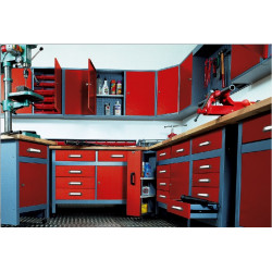 Kupper Armoire murale d’angle bleu marine 2 portes 4 étagères Kupper Kobleo