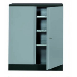 Kupper Armoire 2 portes 3 étagères 91x110x45cm gris Kupper Kobleo