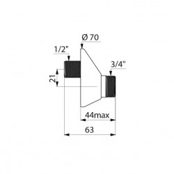 Delabie 2 Raccords décalés M3/8 M3/4 sous rosace entraxe 21mm Delabie Kobleo