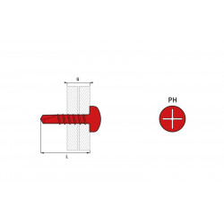 Scell-it 250 Vis autoperceuse TCC55038 tête cylindrique PH3 D5.5x38mm Scell-It Kobleo Scell-it 250 Vis autoperceuse TCC55038 tête cylindrique PH3 D5.5x38mm Scell-It Kobleo