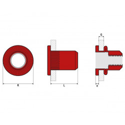 Scell-it 500 Écrous à sertir TCD0540 tête plate M5x16mm acier zingué Scell-It Kobleo Scell-it 500 Écrous à sertir TCD0540 tête plate M5x16mm acier zingué Scell-It Kobleo