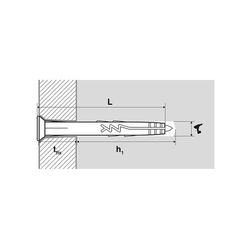 Scell-it 50 Chevilles à frapper nylon YZP8060 tête plate D8x60mm Scell-It Kobleo Scell-it 50 Chevilles à frapper nylon YZP8060 tête plate D8x60mm Scell-It Kobleo