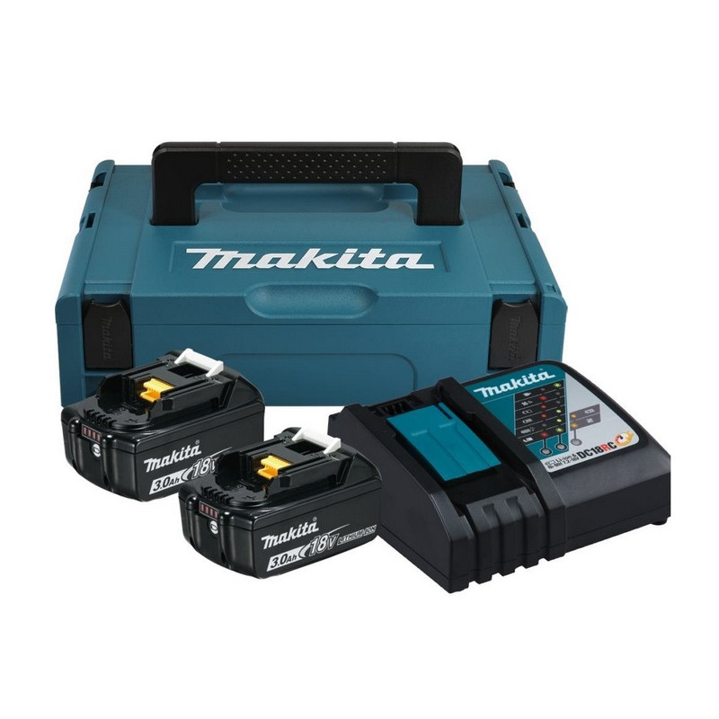 Makita - Chargeur et batterie 18V 2x3Ah Li-Ion avec coffret 197952-5