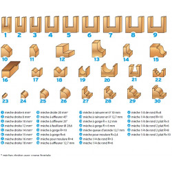 Leman Coffret 30 Meches de Defonceuse Carbure Assorties Queue 8 Mm Kobleo