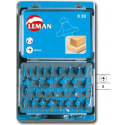 Leman Coffret 30 Meches de Defonceuse Carbure Assorties Queue 8 Mm Kobleo