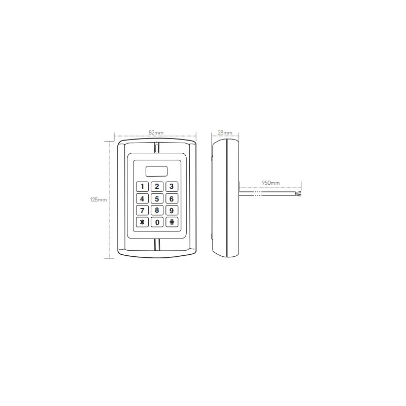 Thomson Clavier à codes et badges RFID 1200 codes saillie 12V argent Thomson Kobleo Thomson Clavier à codes et badges RFID 1200 codes saillie 12V argent Thomson Kobleo