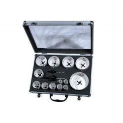 Leman Coffret de 13 trépans bi-métal D16 à 102mm 2 mandrins 3 forets Leman Kobleo