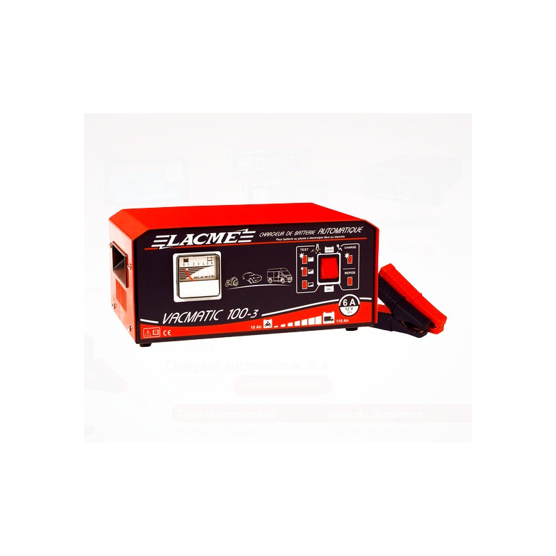 Lacme Chargeur batterie au plomb automatique 6A 12V VACMATIC 100-4 Lacme Kobleo