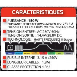 Mecafer Chargeur batterie 150 W 3.5/1.75 A MHF7E Kobleo Mecafer Chargeur batterie 150 W 3.5/1.75 A MHF7E Kobleo