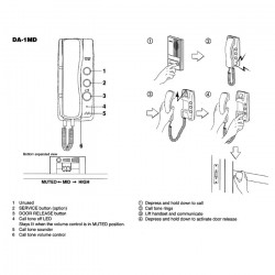 Aiphone Combiné audio DA1MD 2 fils avec un 2ème BP de commande Aiphone Kobleo