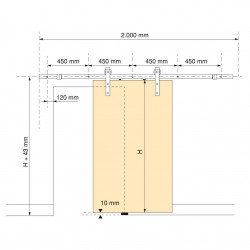 Emuca Système Barn de porte coulissante 6116514 noir Kobleo