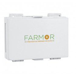 Farmor Coffre de secours FAR 1011 AV en Abs blanc avec support mural Farmor Kobleo
