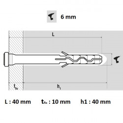 Scell-it Cheville TFPLUS6040-BC clou polyamide renforcé 6x40mm Kobleo Scell-it Cheville TFPLUS6040-BC clou polyamide renforcé 6x40mm Kobleo