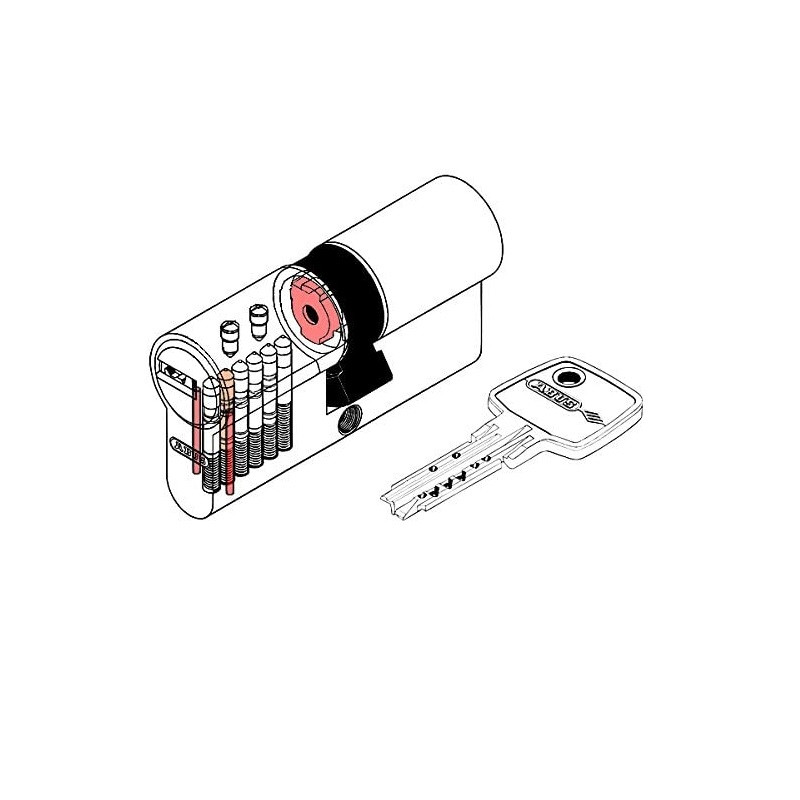 Abus Cylindre EC-S 40x50mm nickelé mat varié Abus Kobleo Abus Cylindre EC-S 40x50mm nickelé mat varié Abus Kobleo