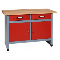 Kupper Etabli 2 portes 2 tiroirs L120cm rouge 12052 Kupper Kobleo