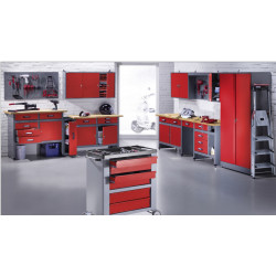 Kupper Etabli 2 portes 2 tiroirs L120cm rouge 12052 Kupper Kobleo