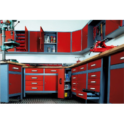 Kupper Etabli 12082 1 porte 3 tiroirs 1 compartiment L120cm rouge Kupper Kobleo