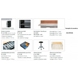 Kupper Etabli 12082 1 porte 3 tiroirs 1 compartiment L120cm rouge Kupper Kobleo