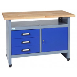 Kupper Etabli Bleu marine 12087 1 porte 3 tiroirs 1 compartiment 120cm Kupper Kobleo