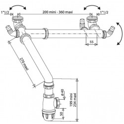 Valentin Ensemble en plastique Vidage 2 bacs gain de place Valentin Kobleo