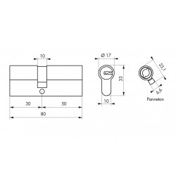 Thirard Cylindre de serrure 30 x 50 mm 5 clés 19780 Thirard Kobleo