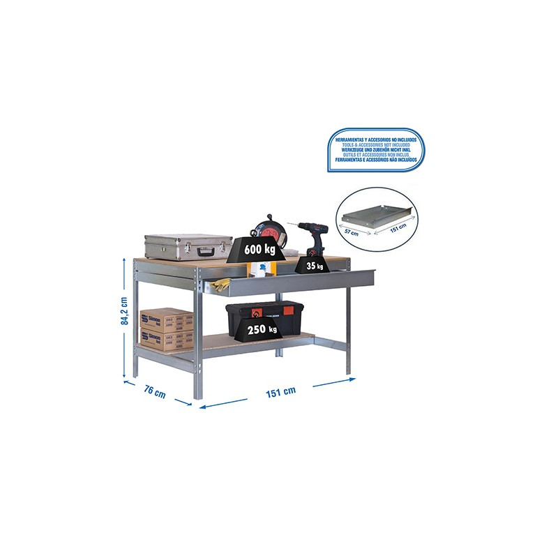 Simon Rack Etabli Simonwork BT0 Box 1500 galva 842x1510x760mm SimonRack Kobleo Simon Rack Etabli Simonwork BT0 Box 1500 galva 842x1510x760mm SimonRack Kobleo