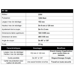 Femi Dégauchisseuse raboteuse PF 150 1250W 152mm Femi Kobleo