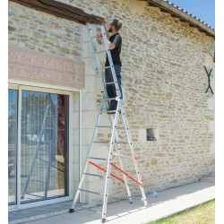 Hailo Echelle transformable pro base évasée 3x8 Ht accès 5,68m Hailo Kobleo